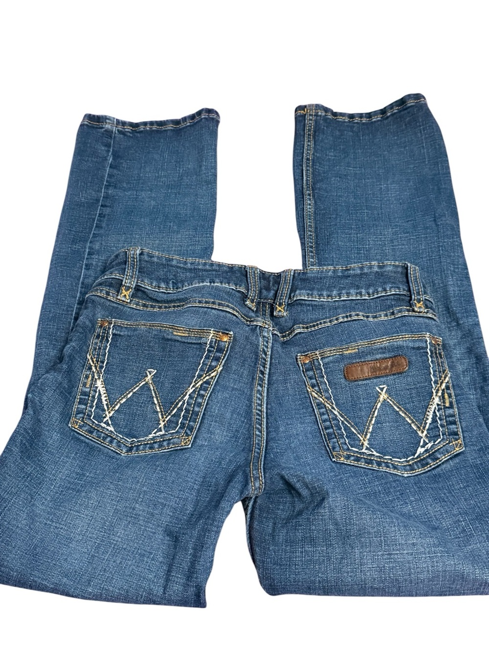 Wrangler Women's Blue Boot Cut Denim Jeans with Contrast Stitching Size 5/32